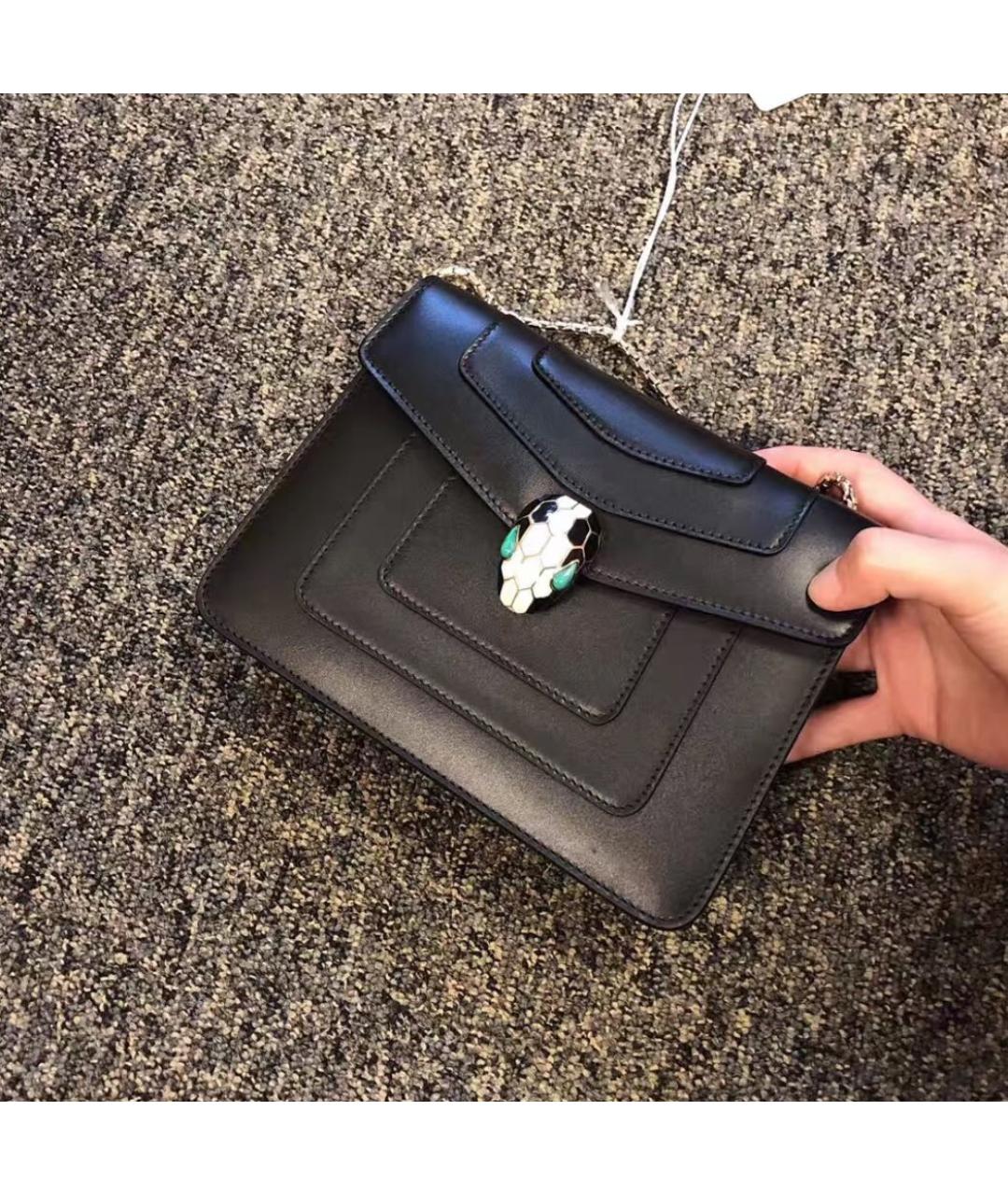 BVLGARI Черная кожаная сумка через плечо, фото 2