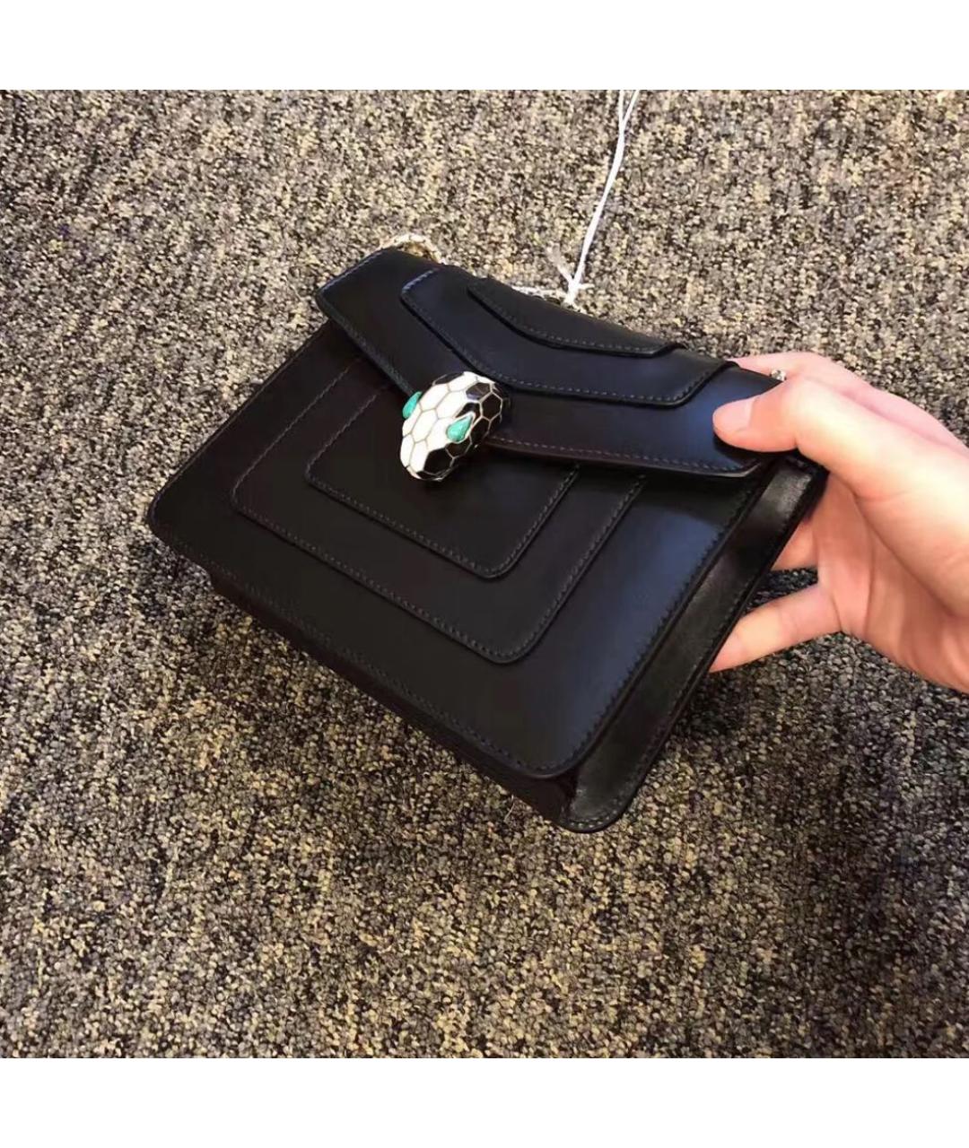 BVLGARI Черная кожаная сумка через плечо, фото 3