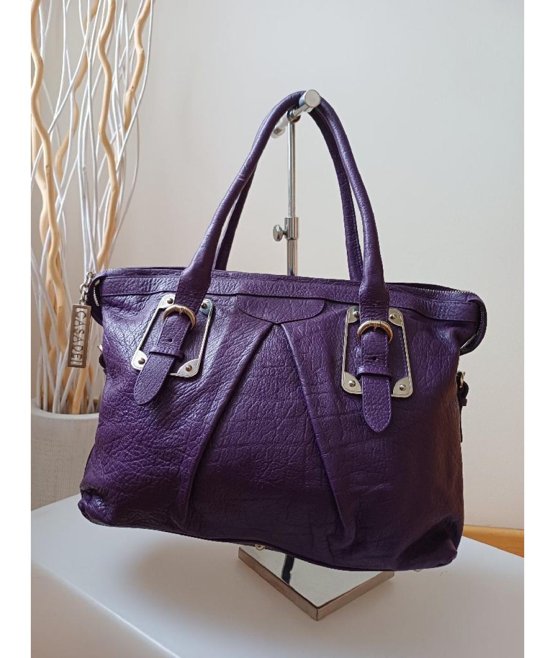 CASADEI Фиолетовая кожаная сумка с короткими ручками, фото 2