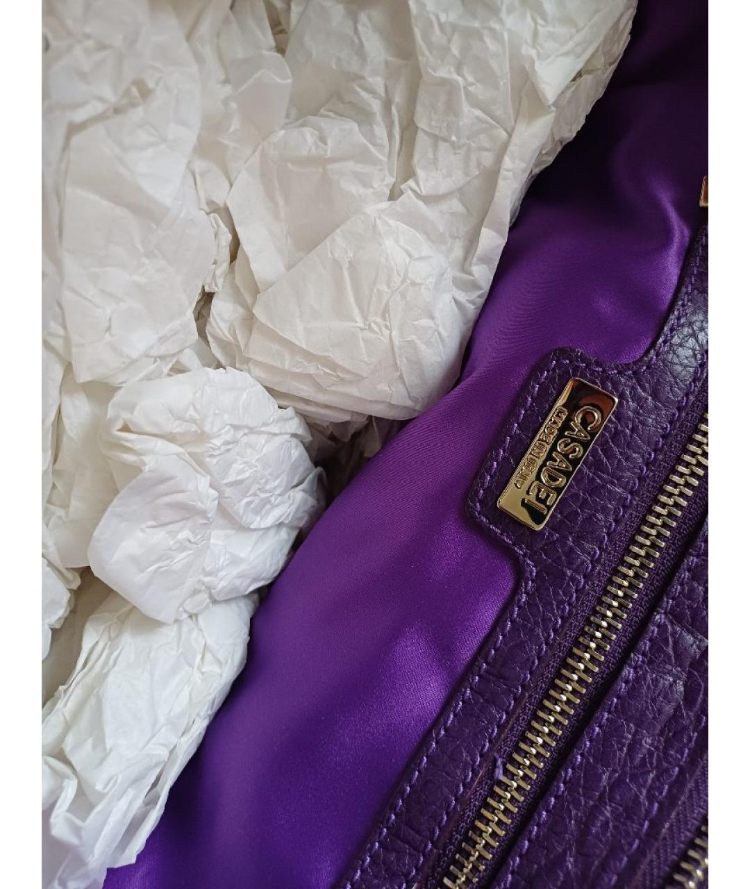 CASADEI Фиолетовая кожаная сумка с короткими ручками, фото 7