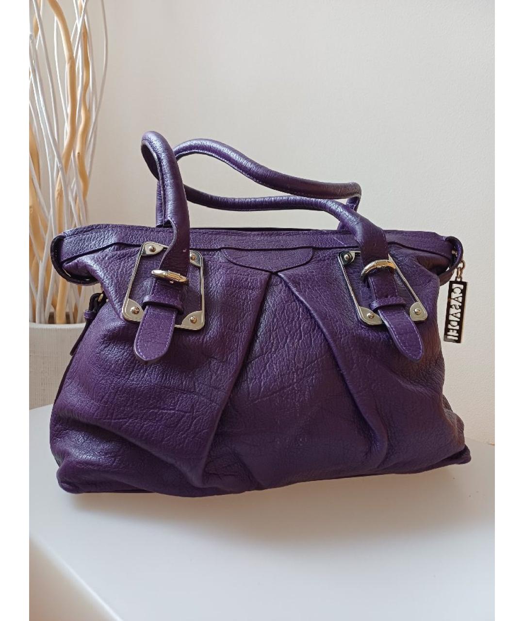 CASADEI Фиолетовая кожаная сумка с короткими ручками, фото 4