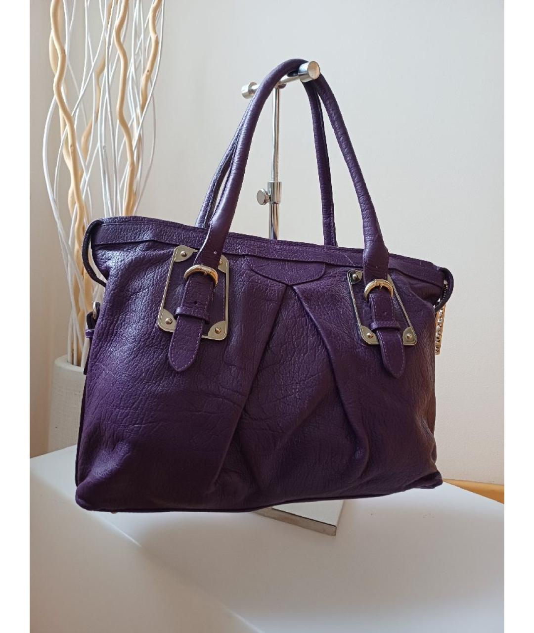 CASADEI Фиолетовая кожаная сумка с короткими ручками, фото 3