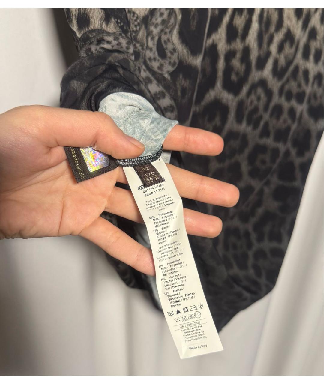 ROBERTO CAVALLI Черное полиамидовое коктейльное платье, фото 6