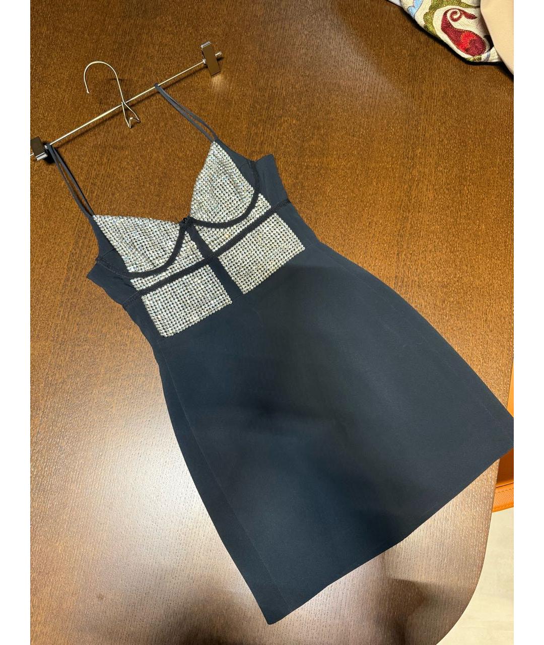 DAVID KOMA Черное хлопковое коктейльное платье, фото 4