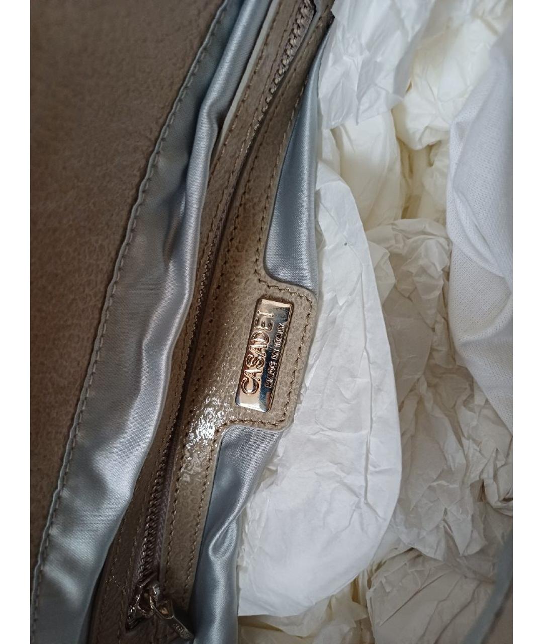 CASADEI Серая кожаная сумка через плечо, фото 5