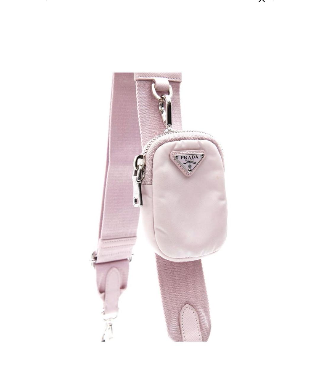 PRADA Розовая тканевая сумка через плечо, фото 5