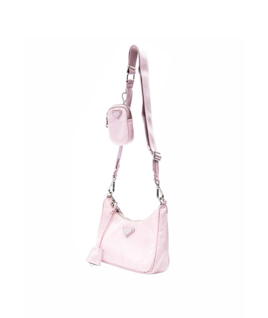 PRADA Розовая тканевая сумка через плечо, фото 2
