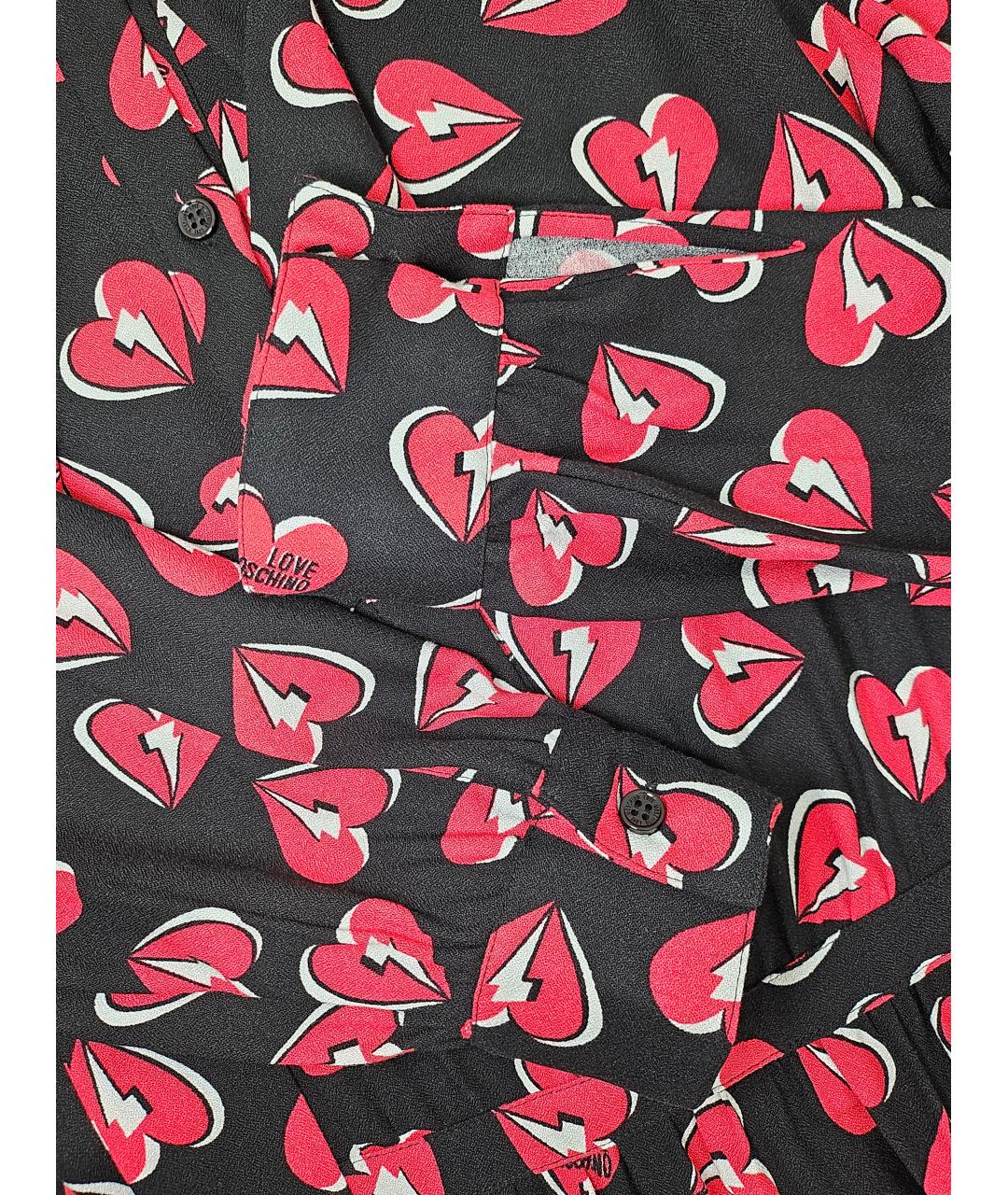 LOVE MOSCHINO Черное вискозное повседневное платье, фото 3