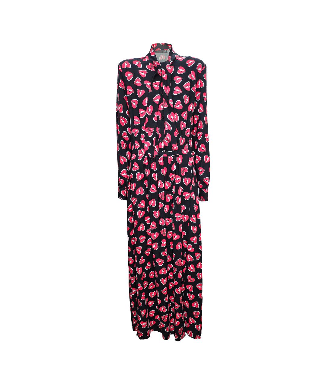 LOVE MOSCHINO Черное вискозное повседневное платье, фото 1