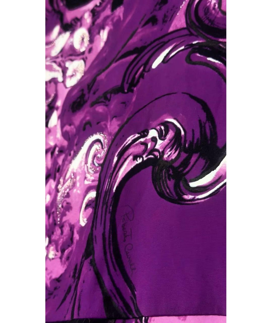 ROBERTO CAVALLI Фиолетовое полиамидовое коктейльное платье, фото 4