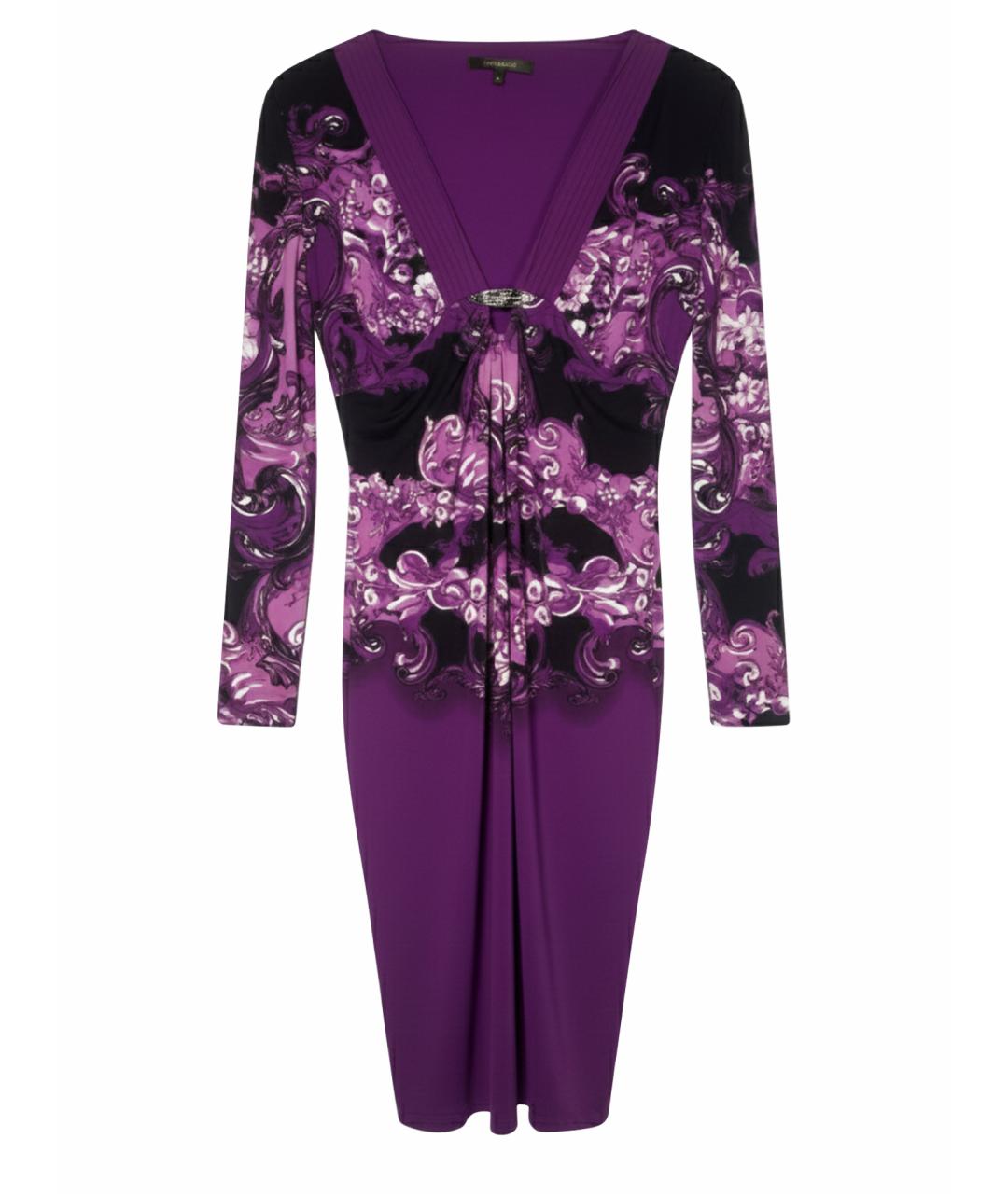 ROBERTO CAVALLI Фиолетовое полиамидовое коктейльное платье, фото 1