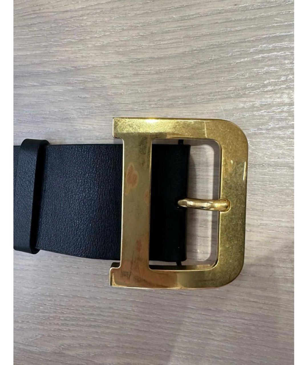 CHRISTIAN DIOR Черный кожаный ремень, фото 2