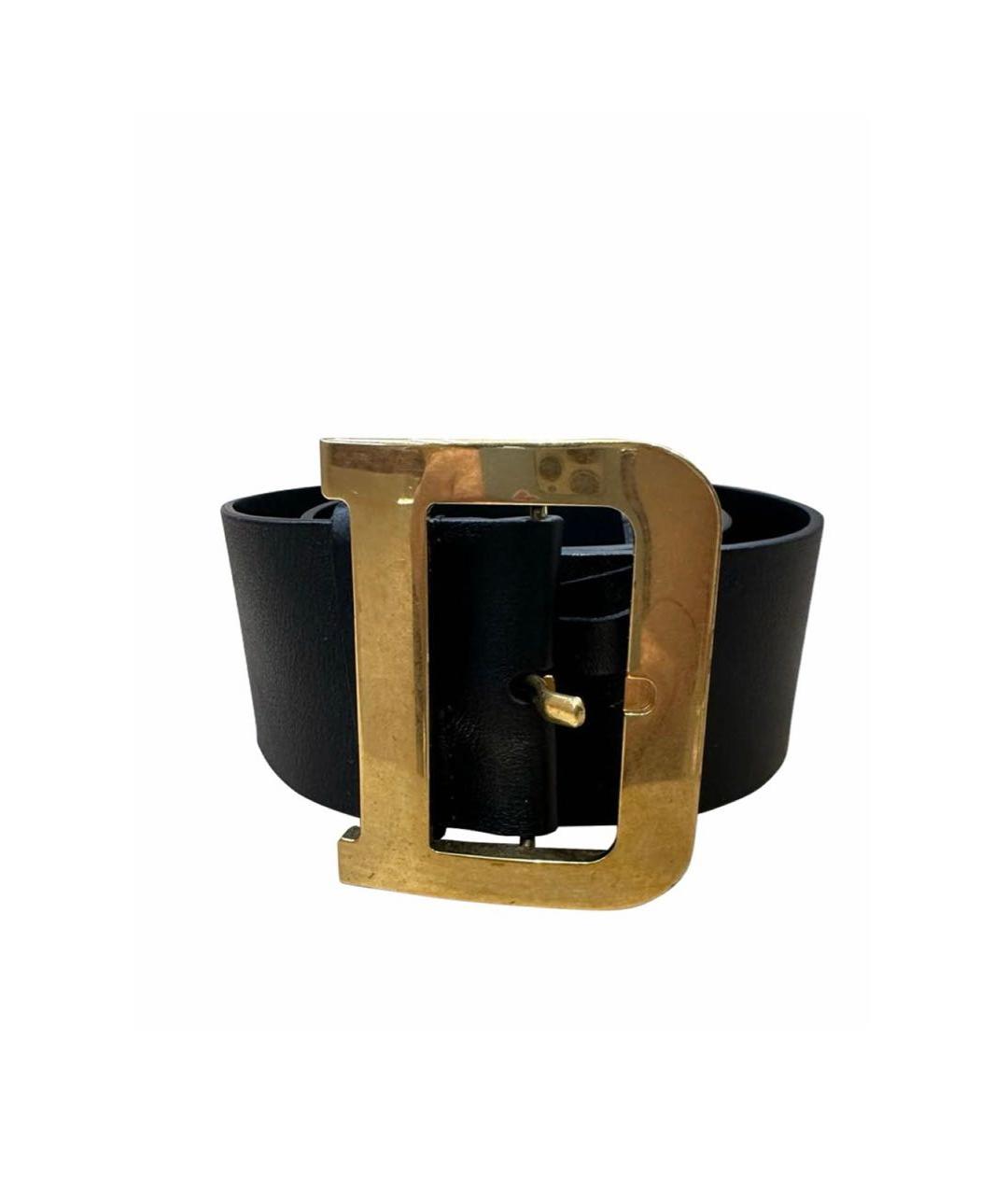 CHRISTIAN DIOR Черный кожаный ремень, фото 1