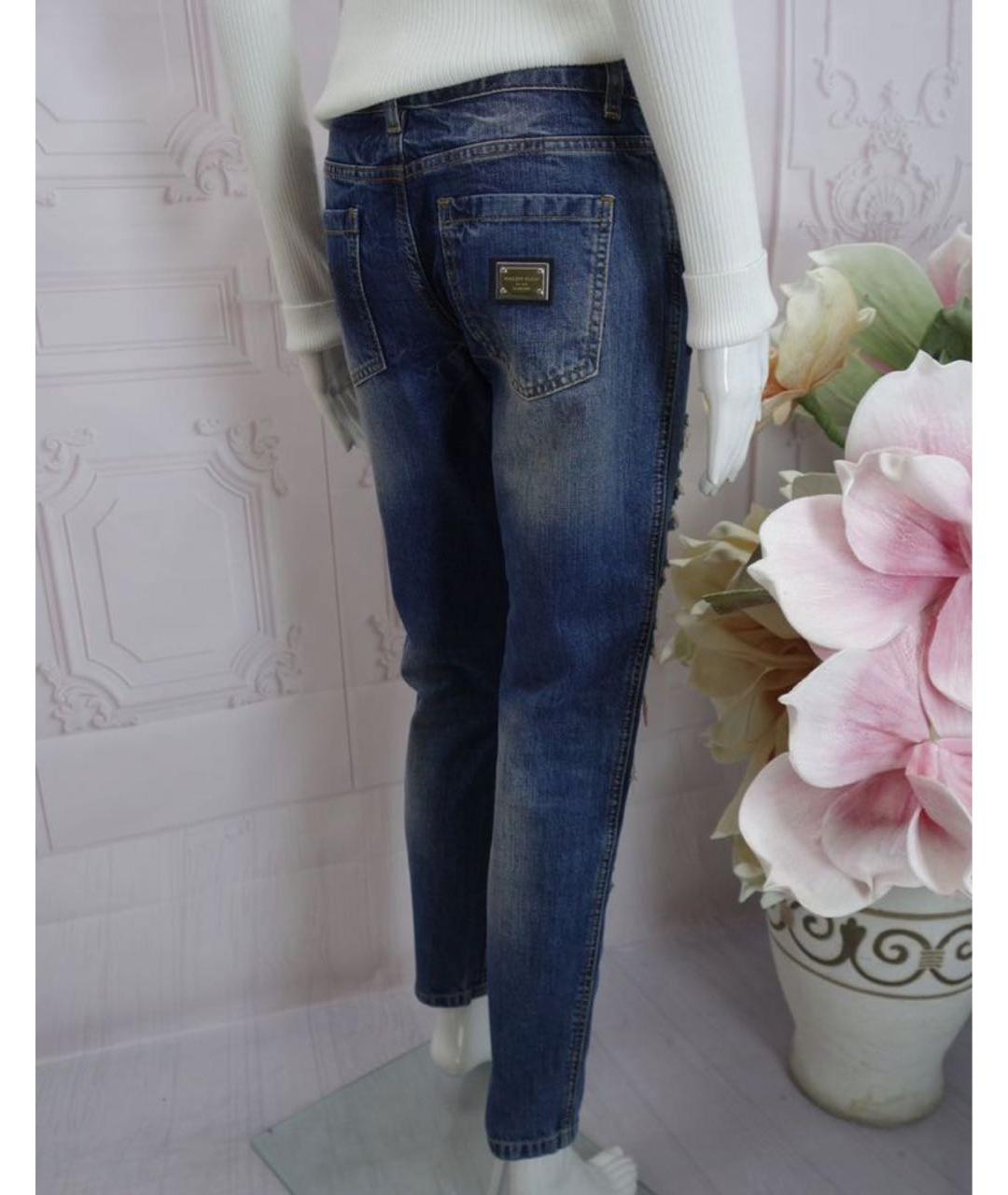 PHILIPP PLEIN Синие хлопковые джинсы слим, фото 6