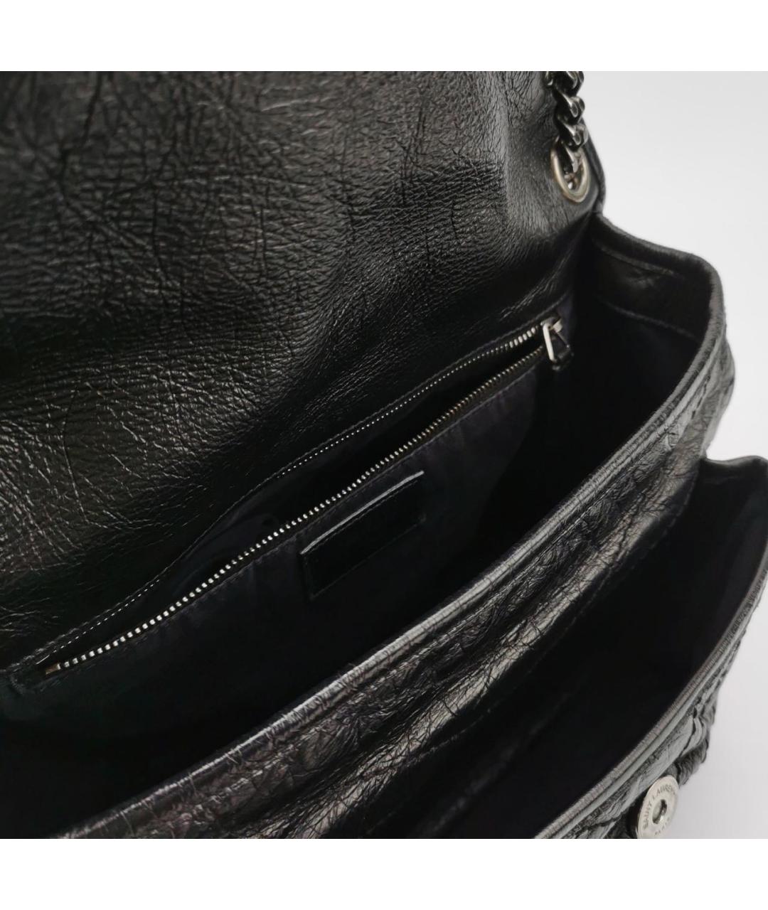 SAINT LAURENT Черная кожаная сумка через плечо, фото 4