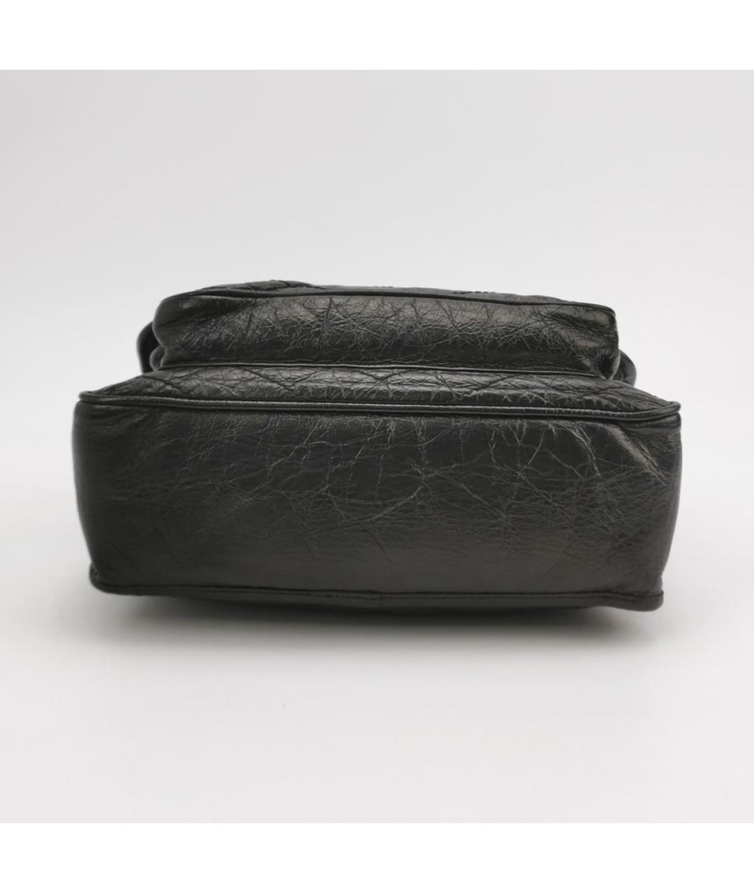 SAINT LAURENT Черная кожаная сумка через плечо, фото 3