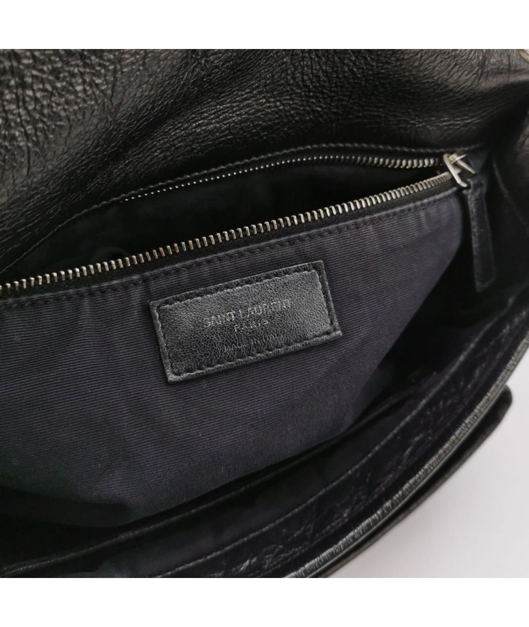 SAINT LAURENT Черная кожаная сумка через плечо, фото 5