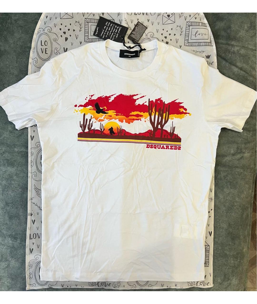 DSQUARED2 Белая хлопковая футболка, фото 6