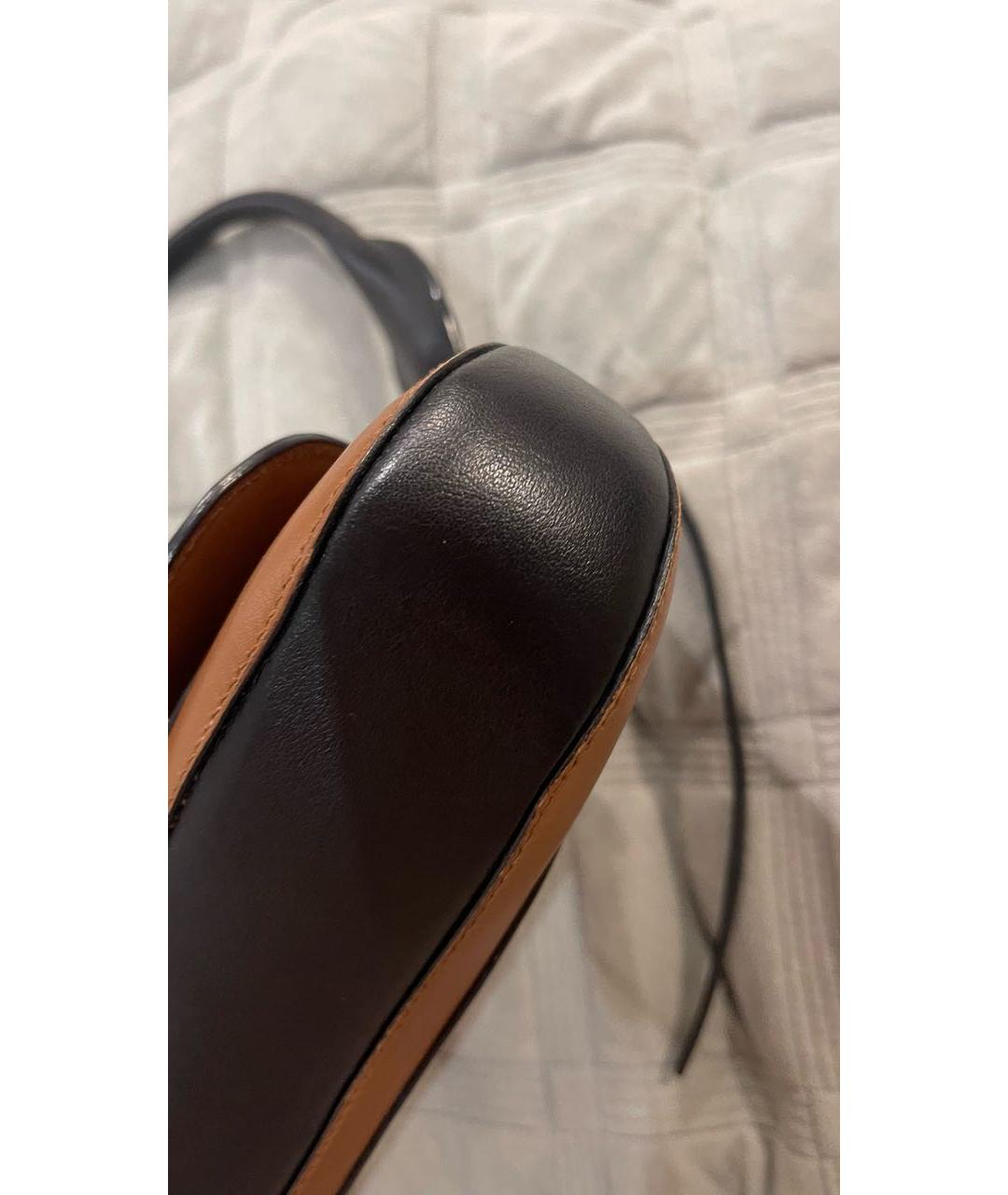 PRADA Коричневая кожаная сумка с короткими ручками, фото 3