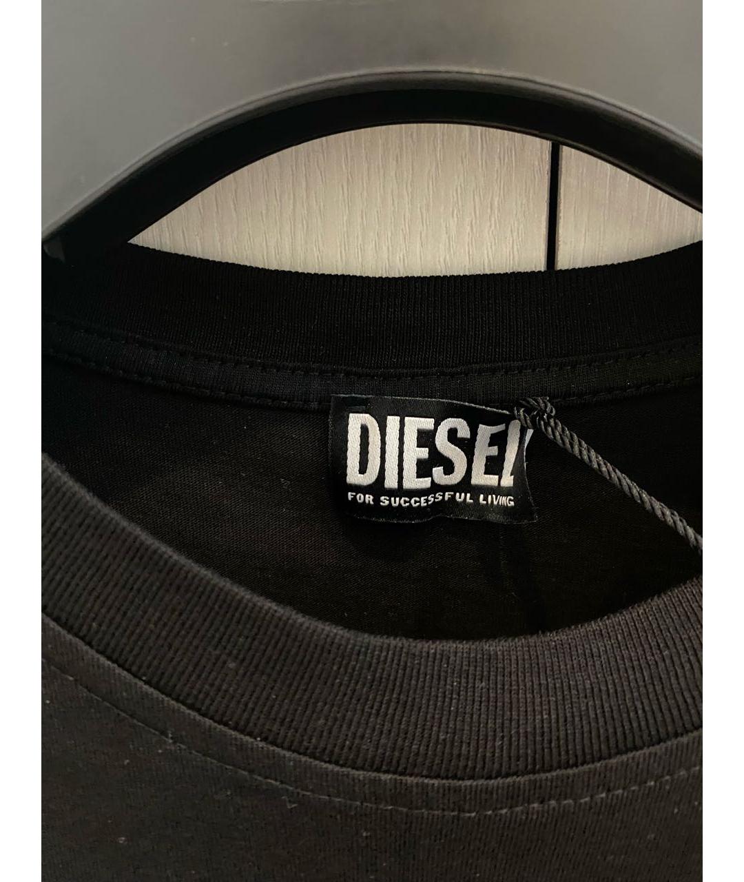 DIESEL Черная хлопковая футболка, фото 3