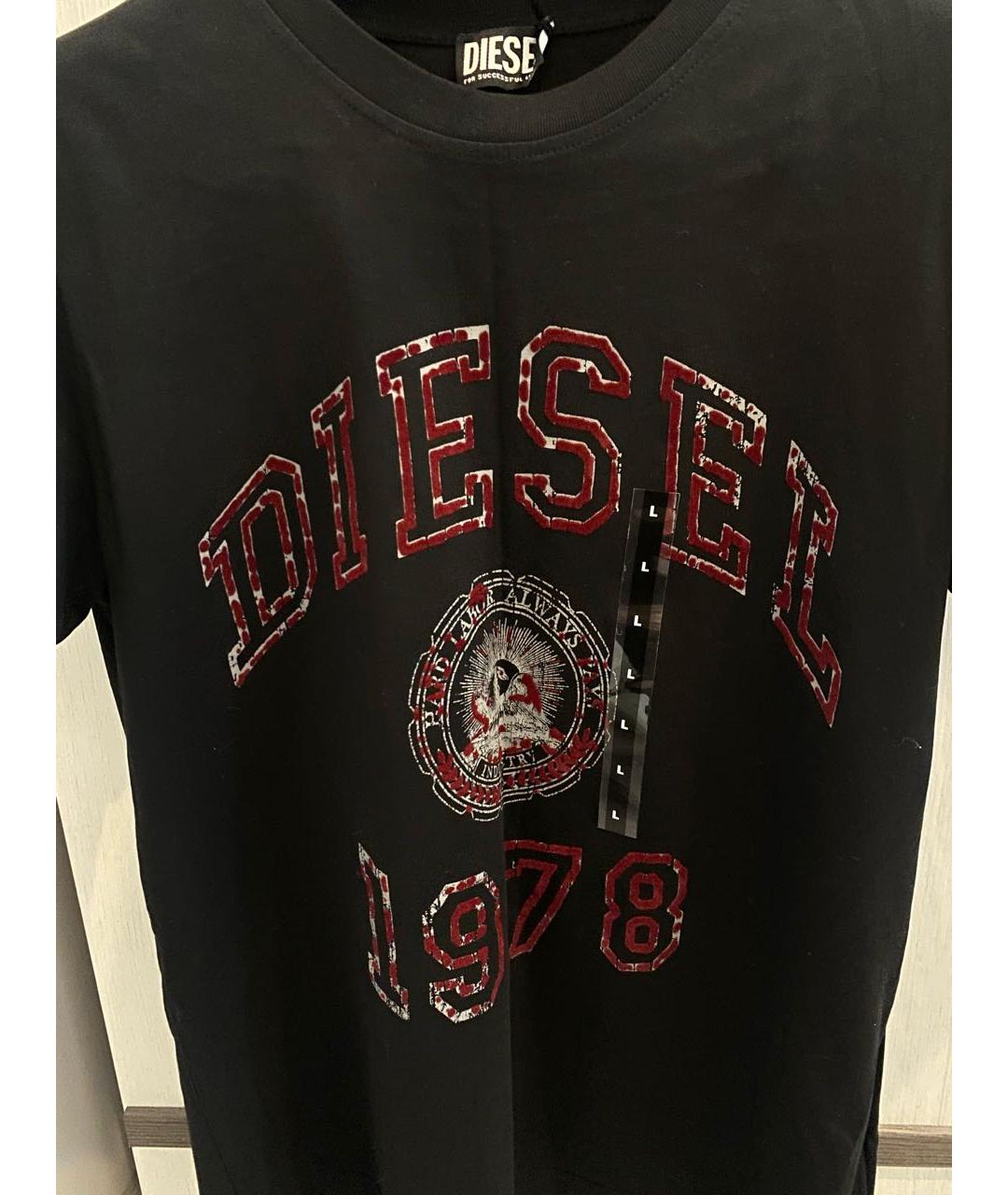 DIESEL Черная хлопковая футболка, фото 2