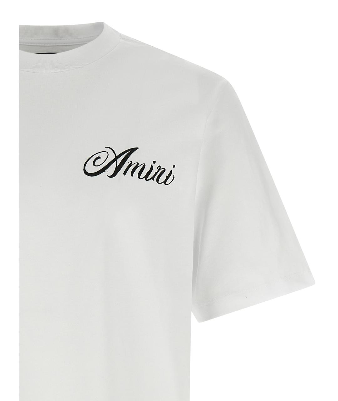 AMIRI Белая хлопковая футболка, фото 3