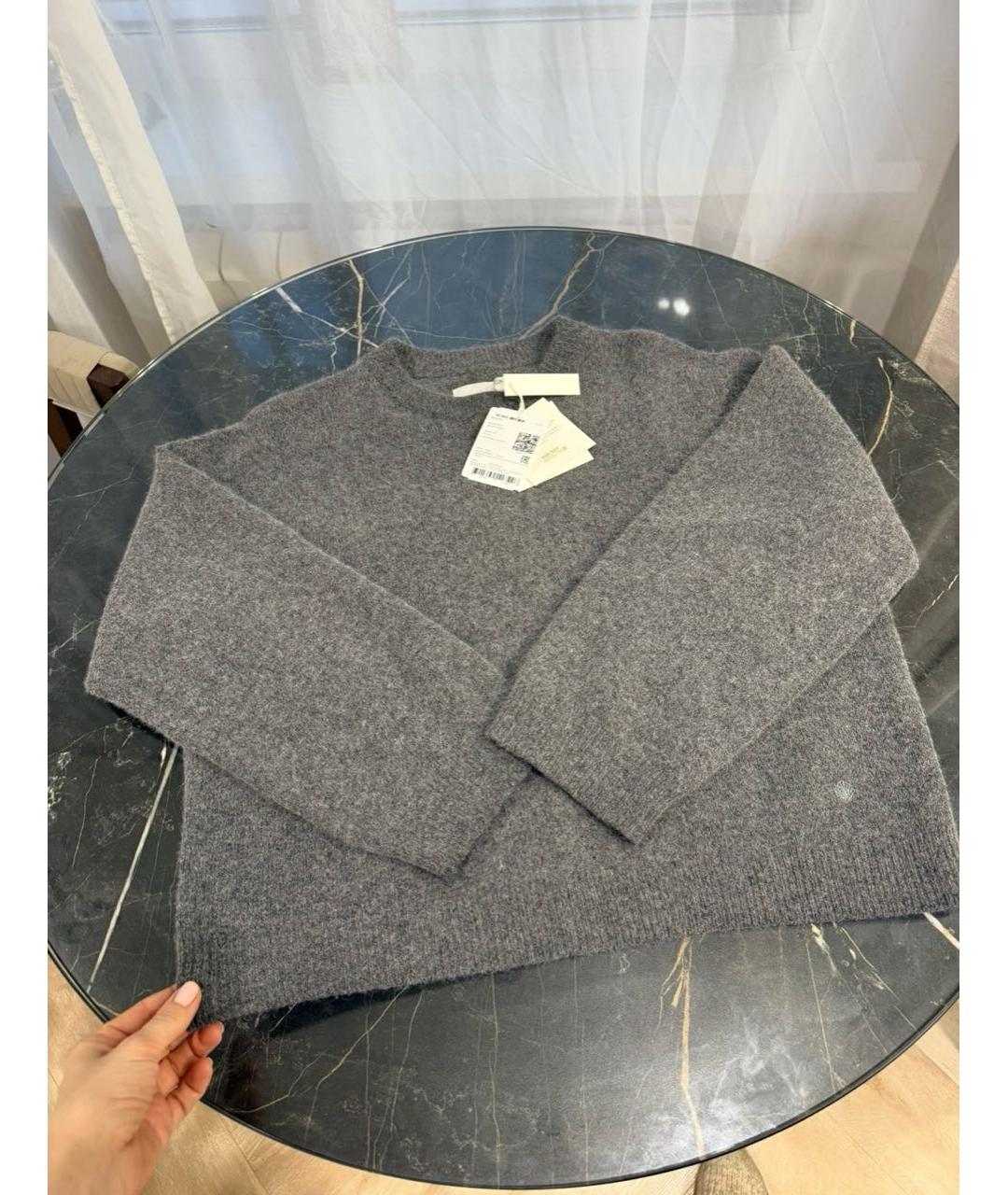 LOULOU STUDIO Серый шерстяной джемпер / свитер, фото 7