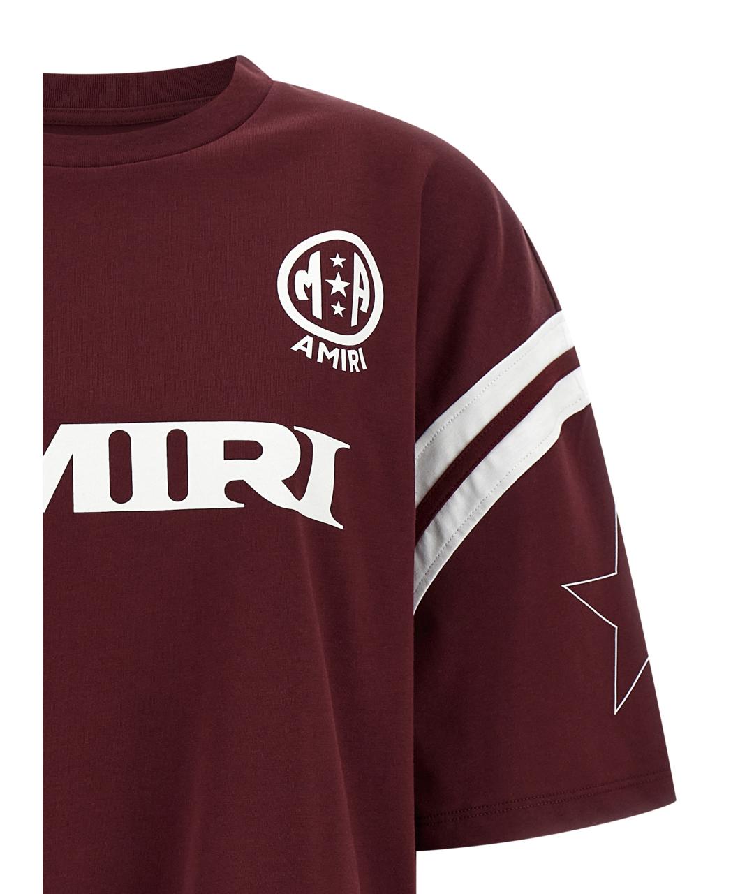 AMIRI Бордовая хлопковая футболка, фото 3
