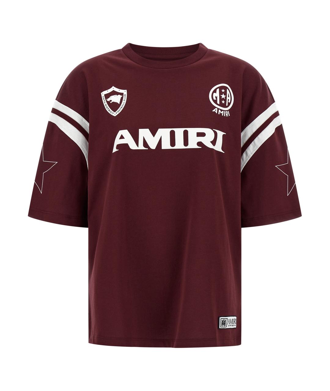 AMIRI Бордовая хлопковая футболка, фото 1