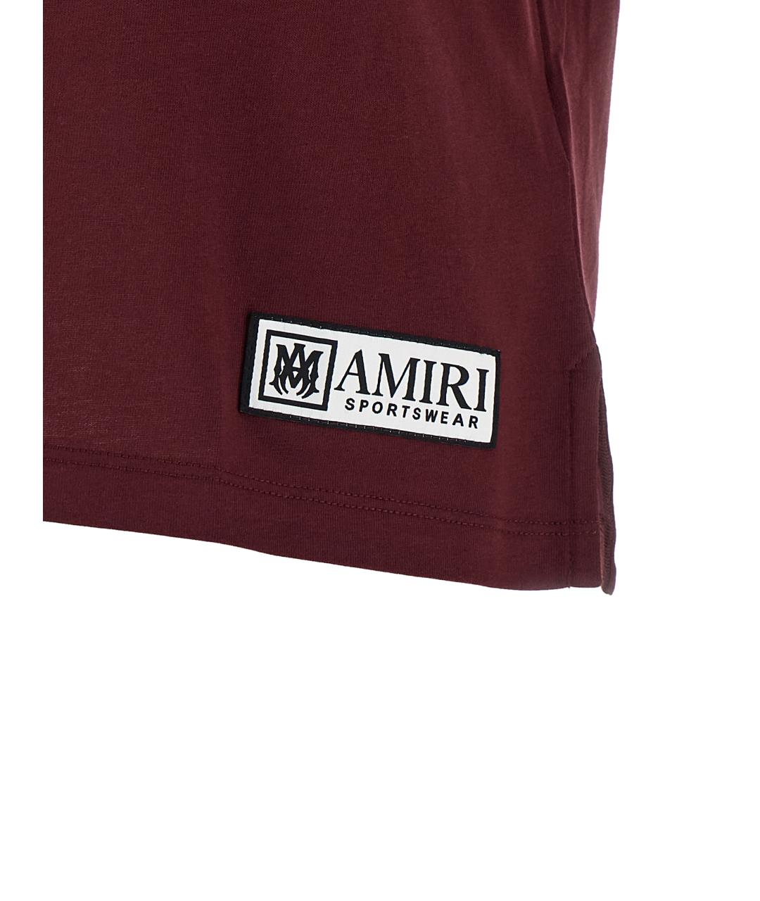 AMIRI Бордовая хлопковая футболка, фото 4