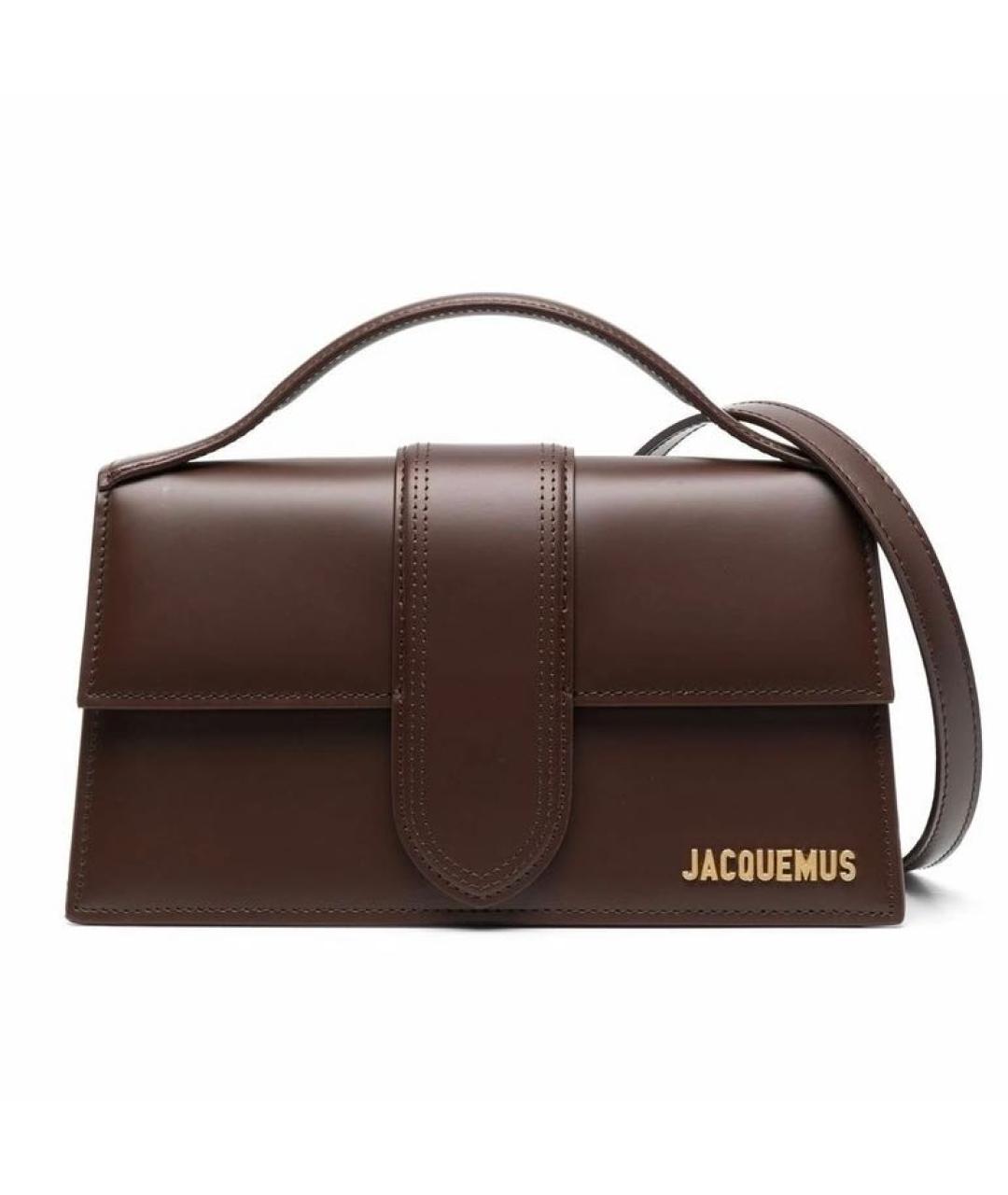 JACQUEMUS Коричневая кожаная сумка через плечо, фото 8
