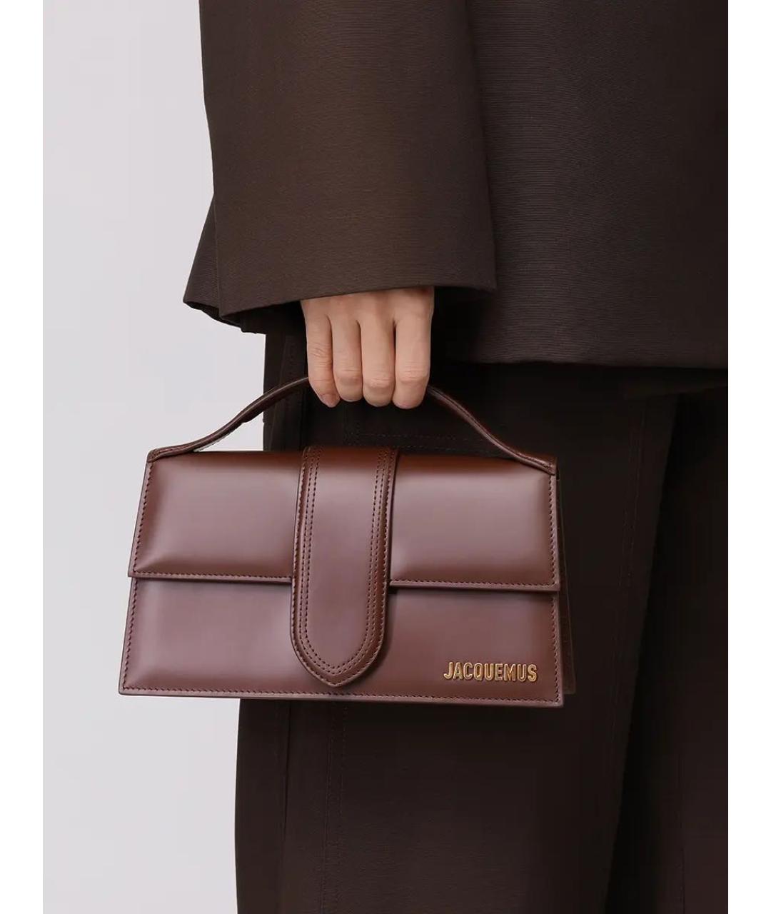 JACQUEMUS Коричневая кожаная сумка через плечо, фото 6