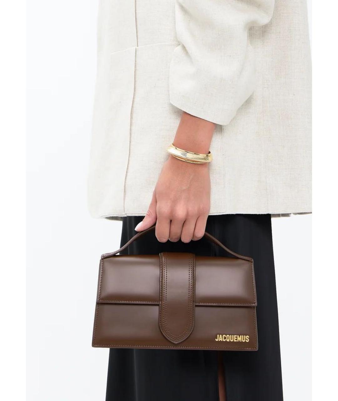 JACQUEMUS Коричневая кожаная сумка через плечо, фото 4