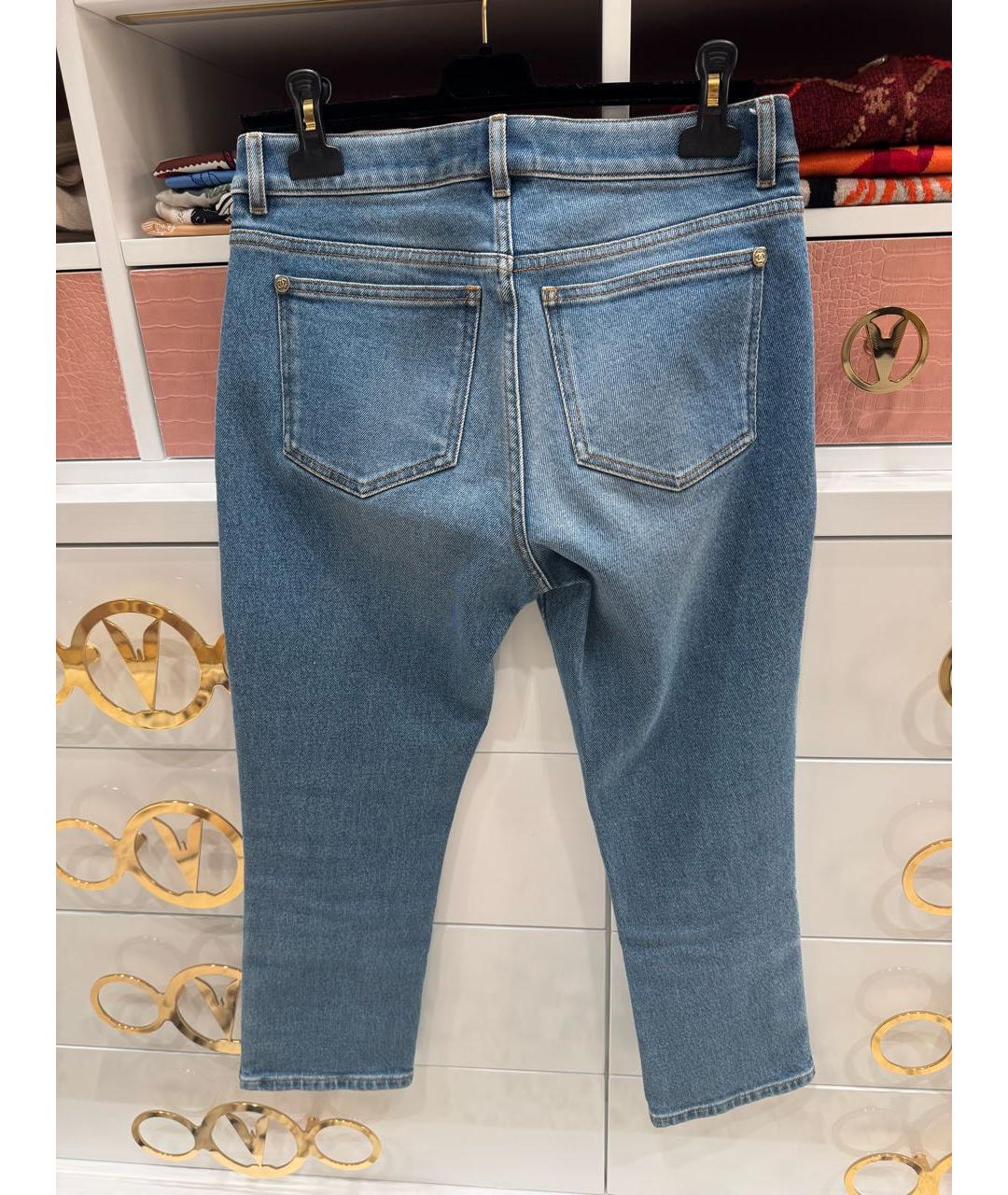 CHANEL Голубые хлопковые джинсы слим, фото 2