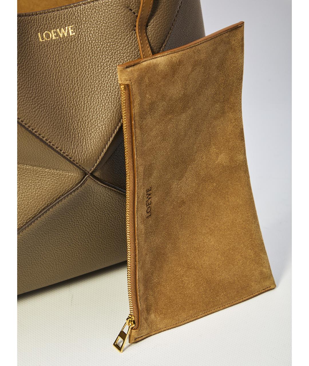 LOEWE Бежевая кожаная сумка тоут, фото 3