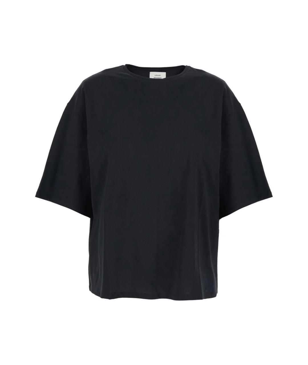 LOULOU STUDIO Черная хлопковая футболка, фото 1