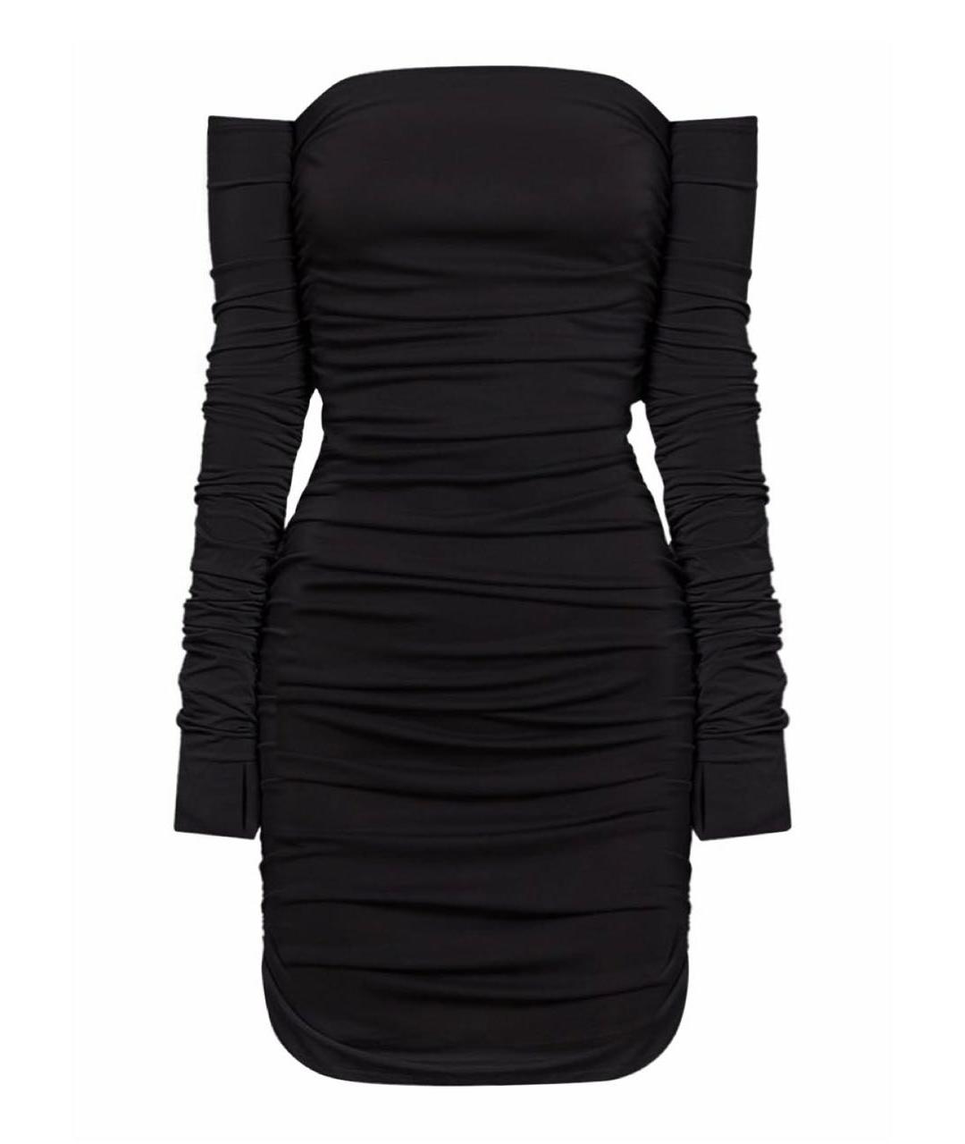 THE ANDAMANE Черное полиэстеровое коктейльное платье, фото 7