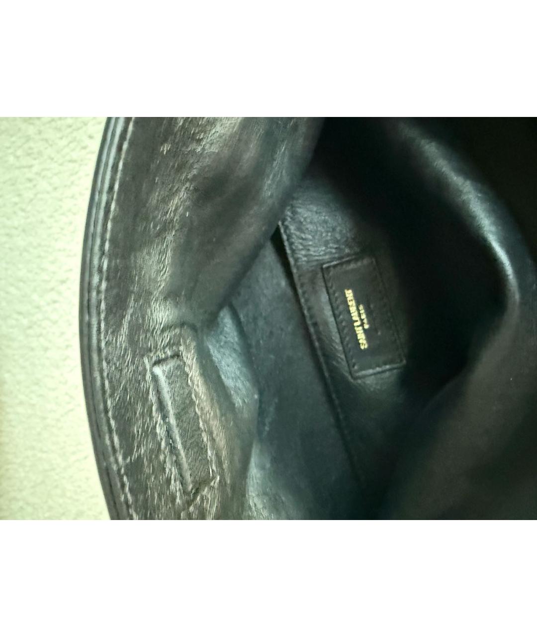 SAINT LAURENT Черная замшевая сумка через плечо, фото 3