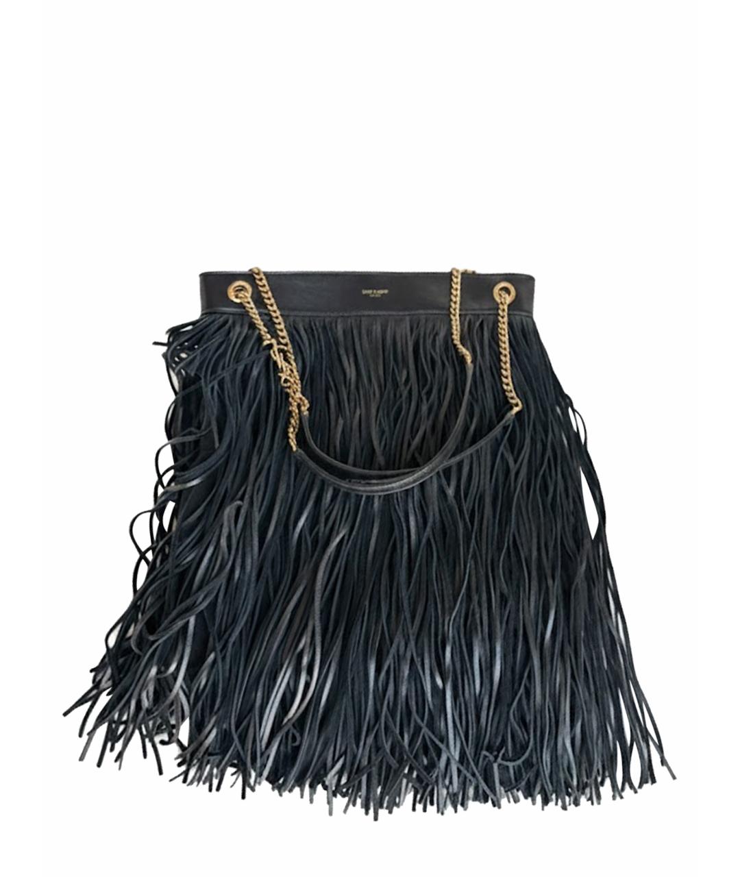 SAINT LAURENT Черная замшевая сумка через плечо, фото 1