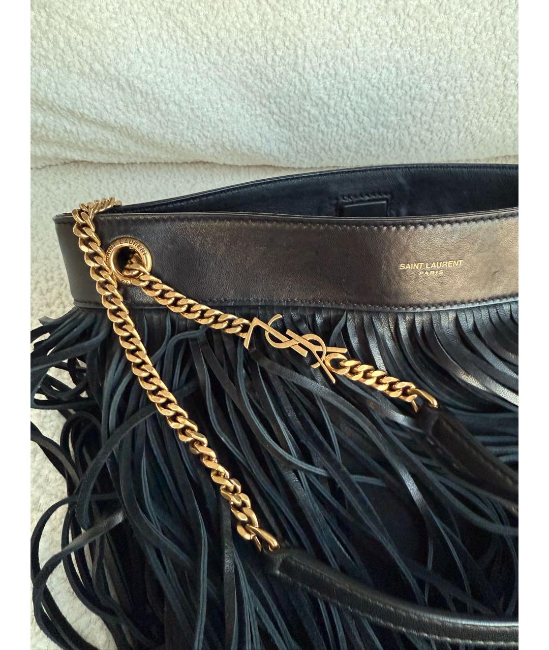 SAINT LAURENT Черная замшевая сумка через плечо, фото 2