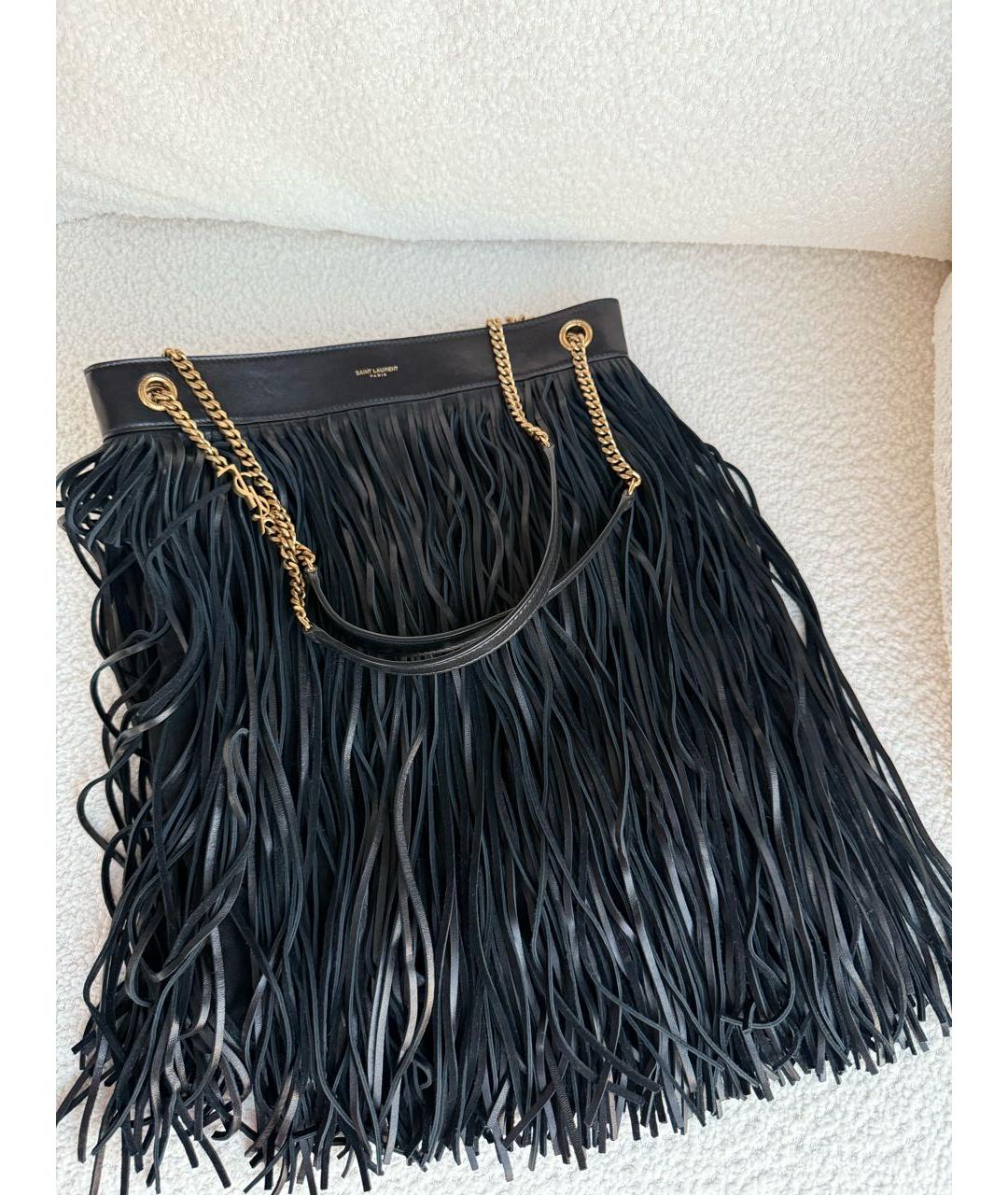 SAINT LAURENT Черная замшевая сумка через плечо, фото 4