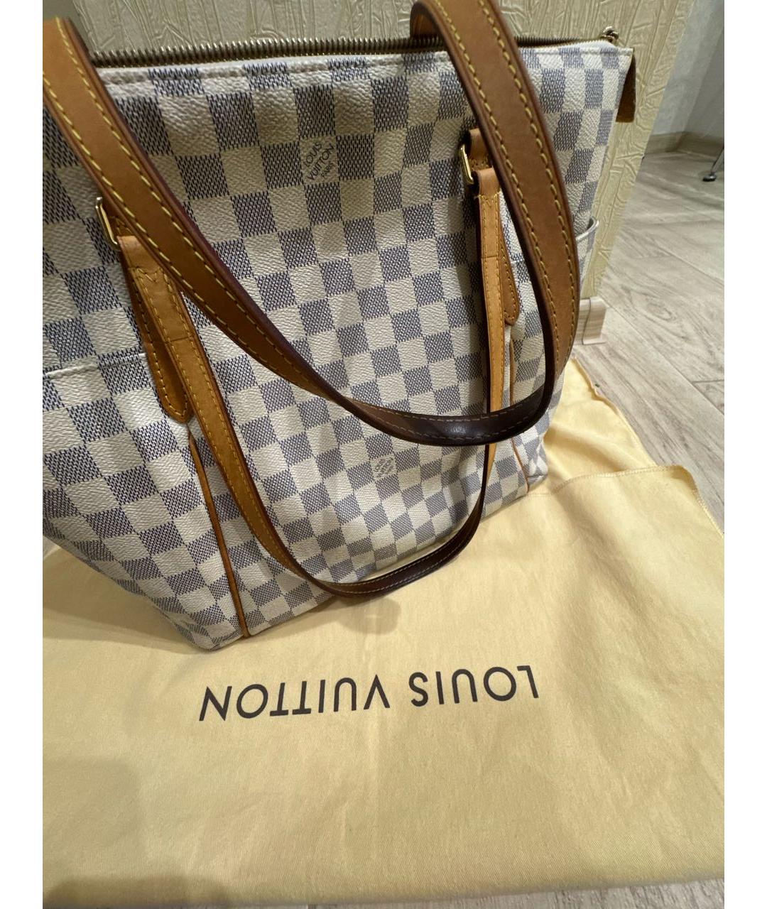 LOUIS VUITTON Бежевая кожаная сумка тоут, фото 2