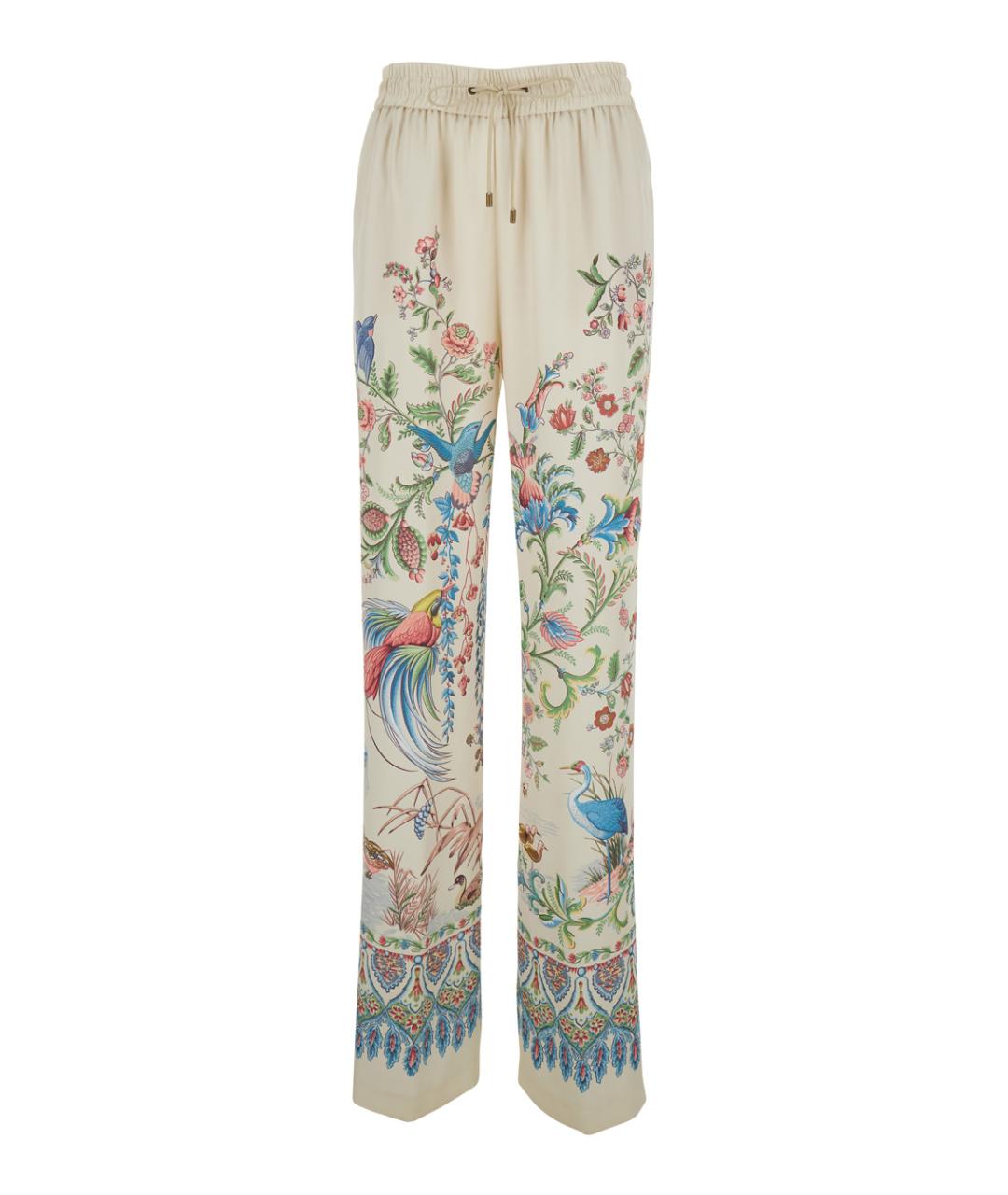 ETRO Белые полиэстеровые прямые брюки, фото 1