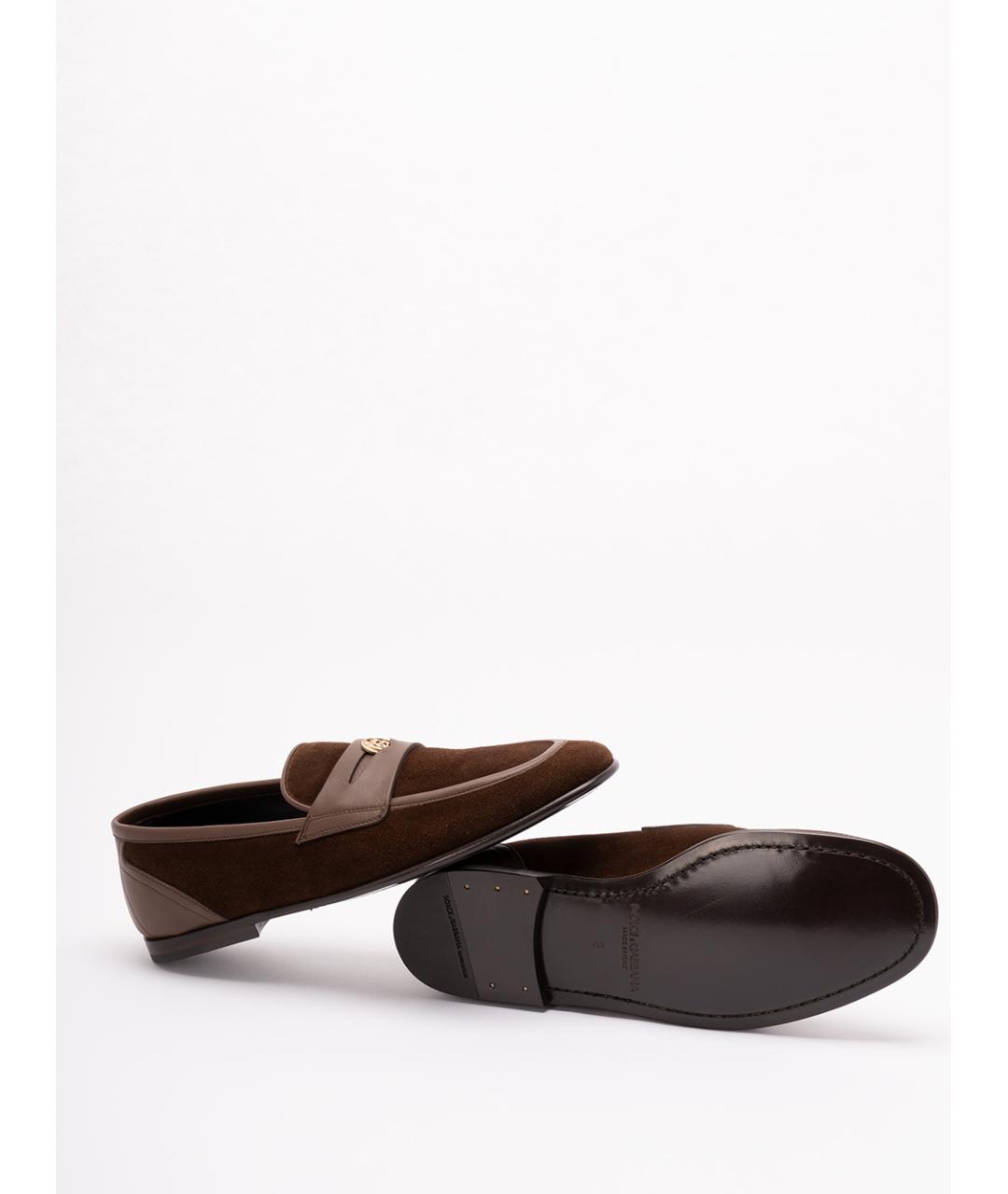 DOLCE&GABBANA Коричневые замшевые лоферы, фото 4