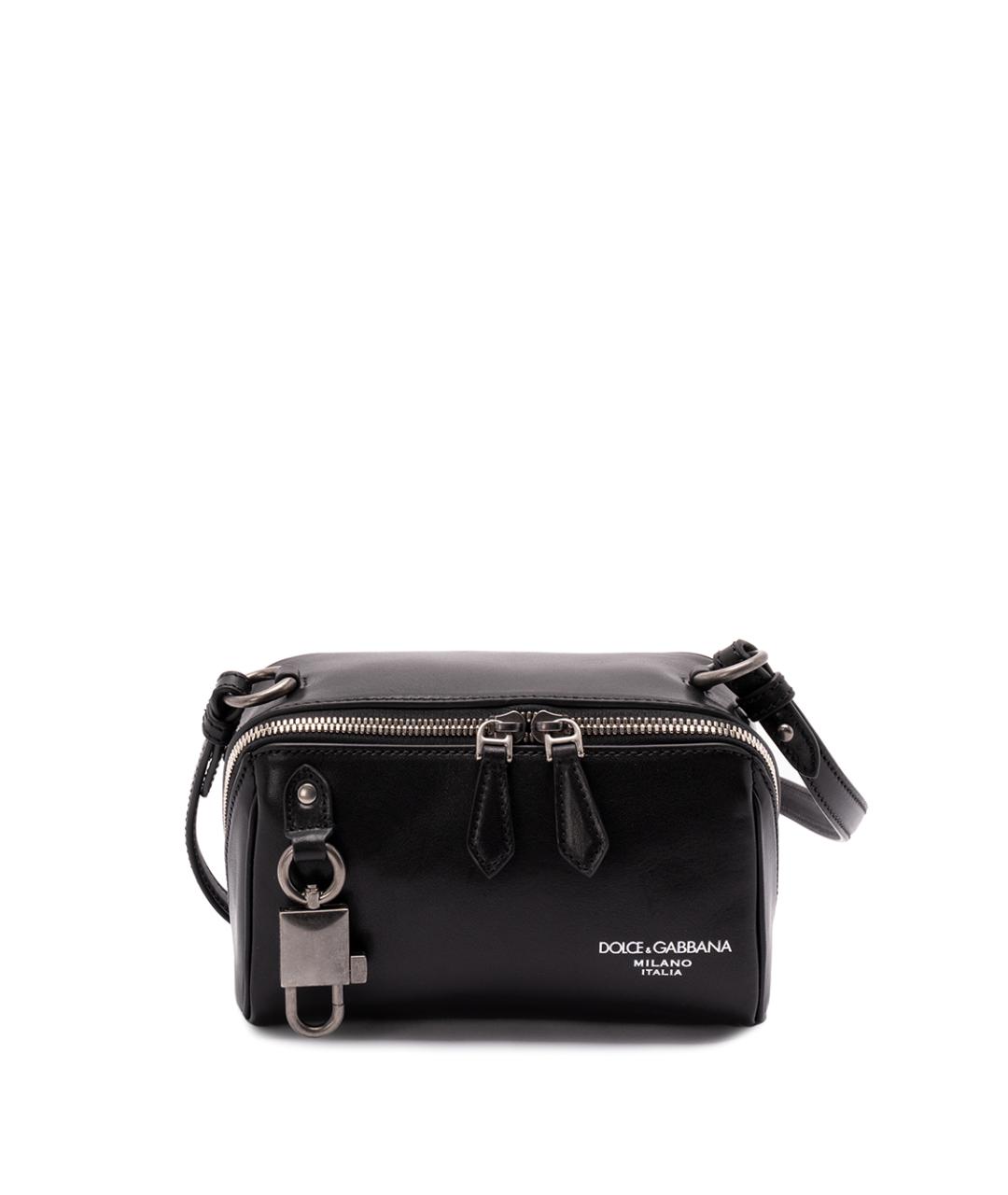 DOLCE&GABBANA Черная кожаная сумка на плечо, фото 1