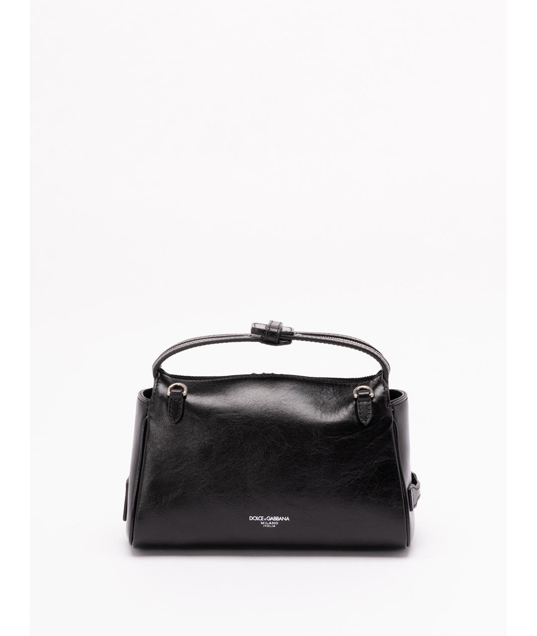 DOLCE&GABBANA Черная кожаная сумка через плечо, фото 2