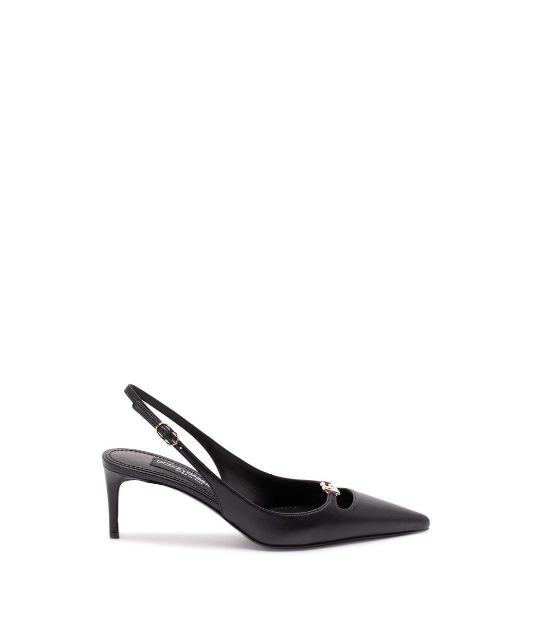 DOLCE&GABBANA Черные кожаные туфли, фото 1