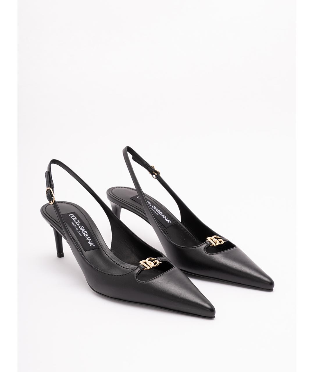 DOLCE&GABBANA Черные кожаные туфли, фото 4