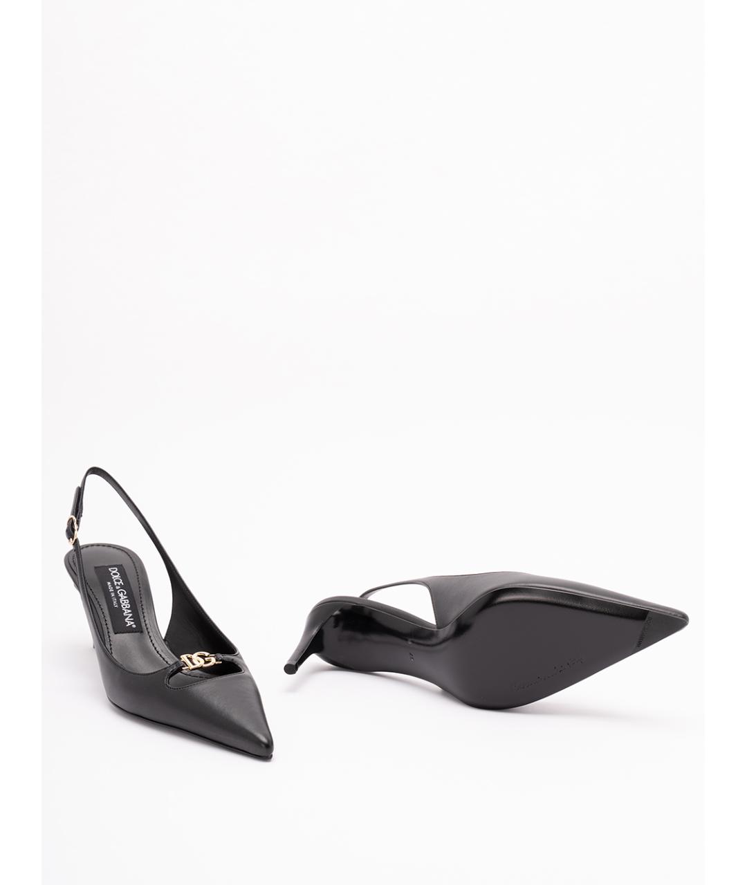 DOLCE&GABBANA Черные кожаные туфли, фото 3