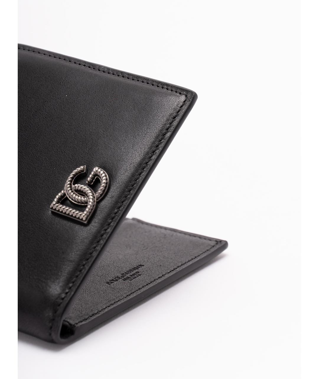 DOLCE&GABBANA Черный кожаный кошелек, фото 4